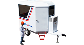 Control cabin, towable